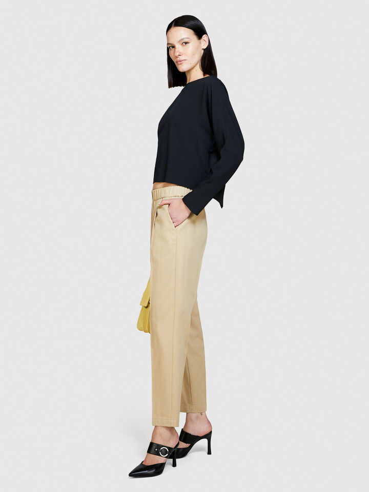 Solid color joggers - women's joggers - Beige | Sisley image number 2